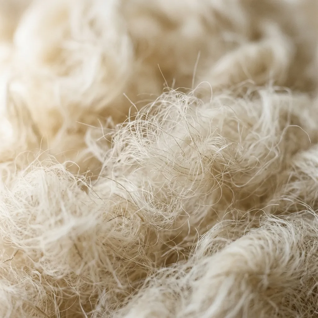 Macro texture of loose hollow micro-fibre clusters.