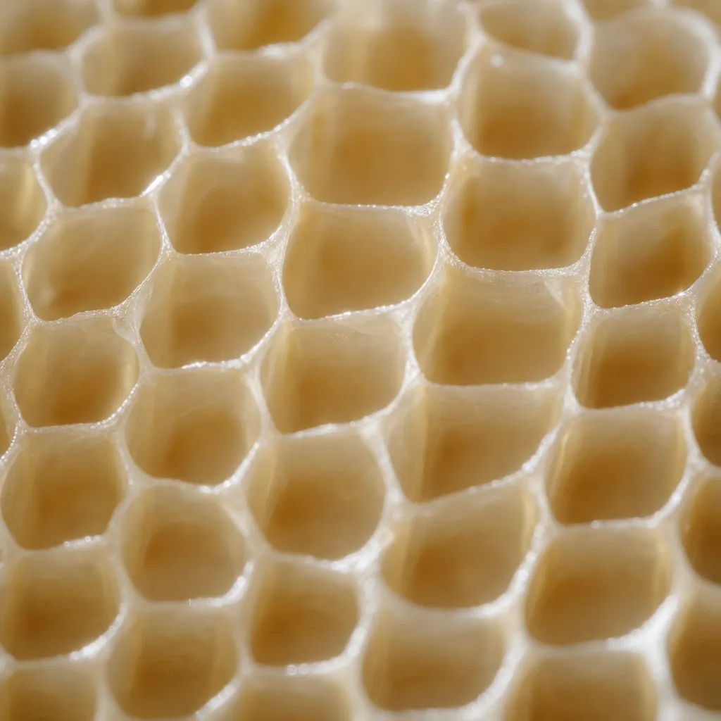 Macro texture of a hexagonal phase-change gel lattice.