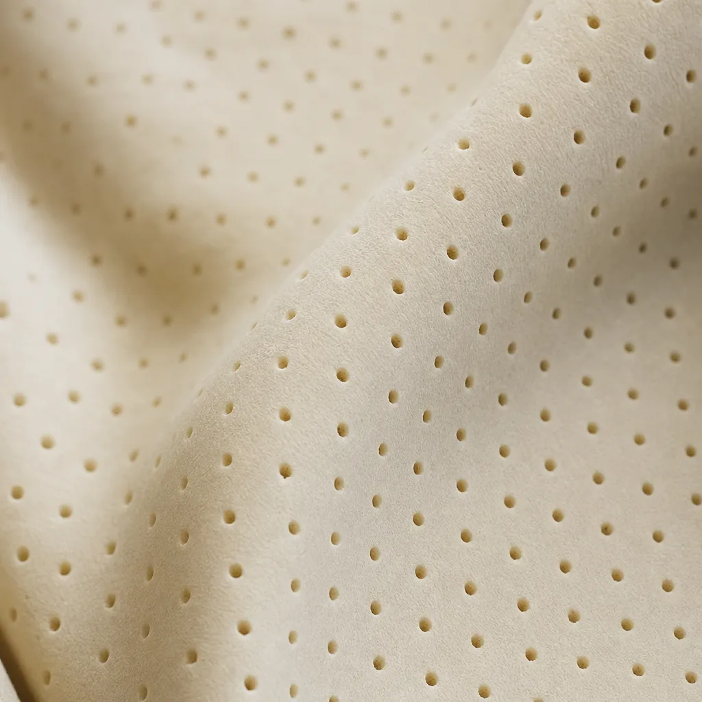 Macro texture of pale pin-cored natural latex.