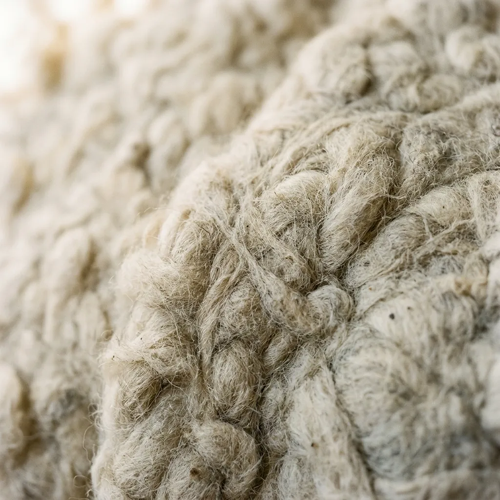 Macro texture of dense needle-felted wool.